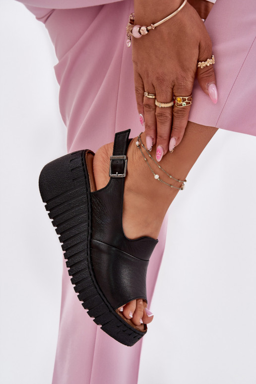 Dámske sandáleZapnutéturalnej Skóry Zapnuté INedge Artiker 54C0791 čierna Dámske sandáleZapnutéturalnej Skóry Zapnuté INedge Artiker 54C0791 čierna