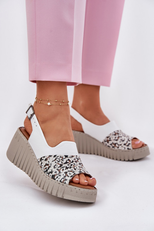 Dámske sandáleZapnutéturalnej Skóry Zapnuté INedge Artiker 56C0958 biela farba Dámske sandáleZapnutéturalnej Skóry Zapnuté INedge Artiker 56C0958 biela farba