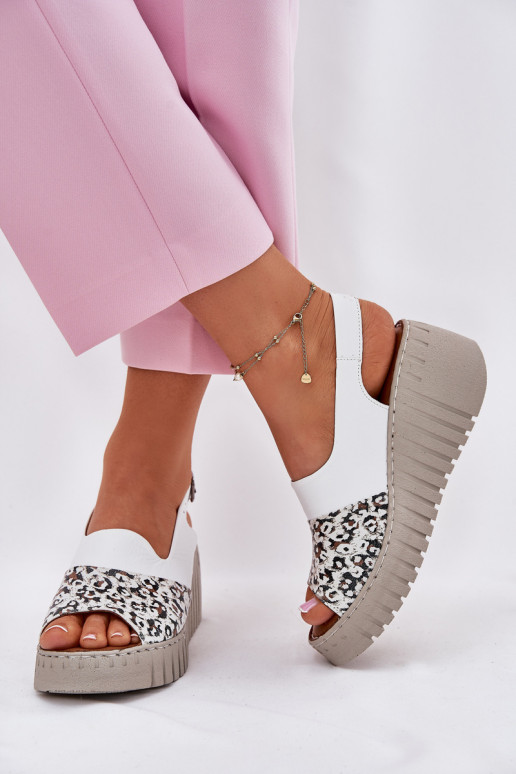 Dámske sandáleZapnutéturalnej Skóry Zapnuté INedge Artiker 56C0958 biela farba Dámske sandáleZapnutéturalnej Skóry Zapnuté INedge Artiker 56C0958 biela farba