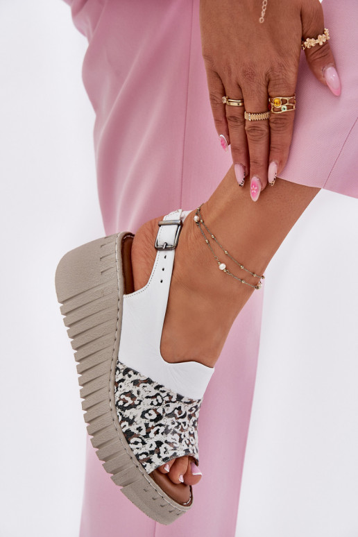 Dámske sandáleZapnutéturalnej Skóry Zapnuté INedge Artiker 56C0958 biela farba Dámske sandáleZapnutéturalnej Skóry Zapnuté INedge Artiker 56C0958 biela farba