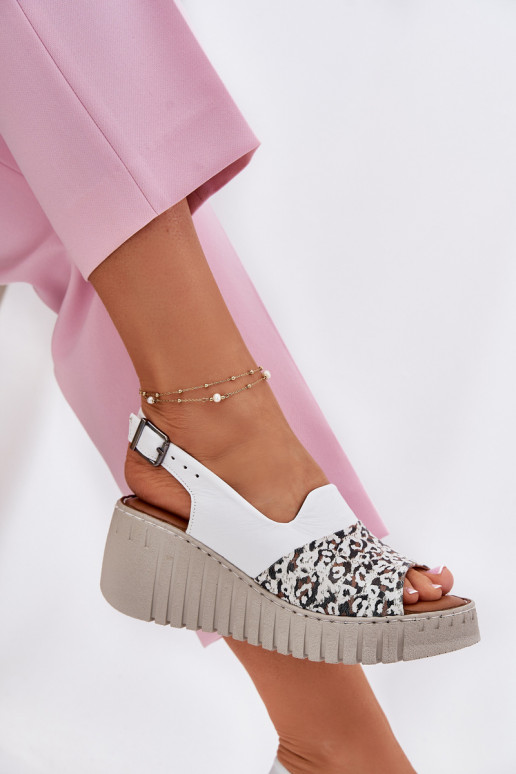 Dámske sandáleZapnutéturalnej Skóry Zapnuté INedge Artiker 56C0958 biela farba Dámske sandáleZapnutéturalnej Skóry Zapnuté INedge Artiker 56C0958 biela farba