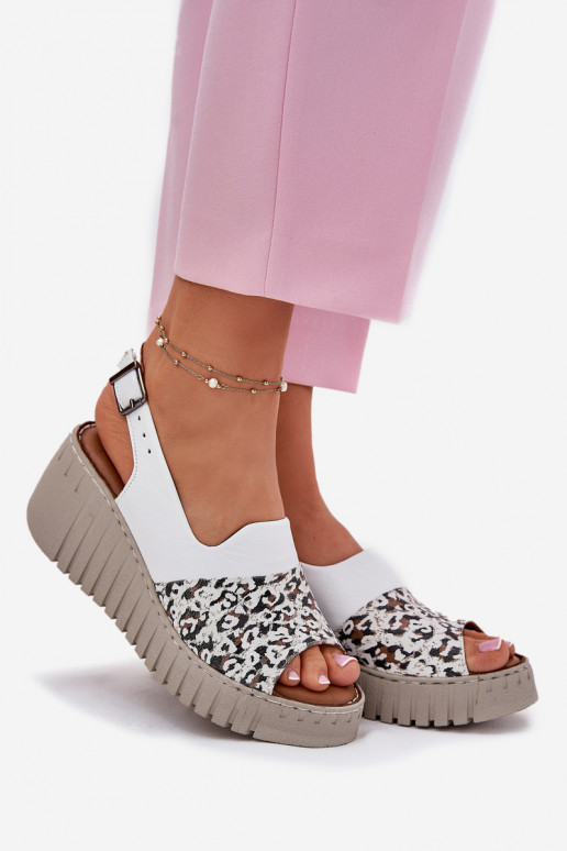 Dámske sandáleZapnutéturalnej Skóry Zapnuté INedge Artiker 56C0958 biela farba Dámske sandáleZapnutéturalnej Skóry Zapnuté INedge Artiker 56C0958 biela farba