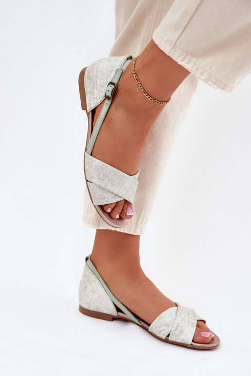 Dámske sandále rovná sa Máciejka 04614-46 mätové farby Dámske sandále rovná sa Máciejka 04614-46 mätové farby