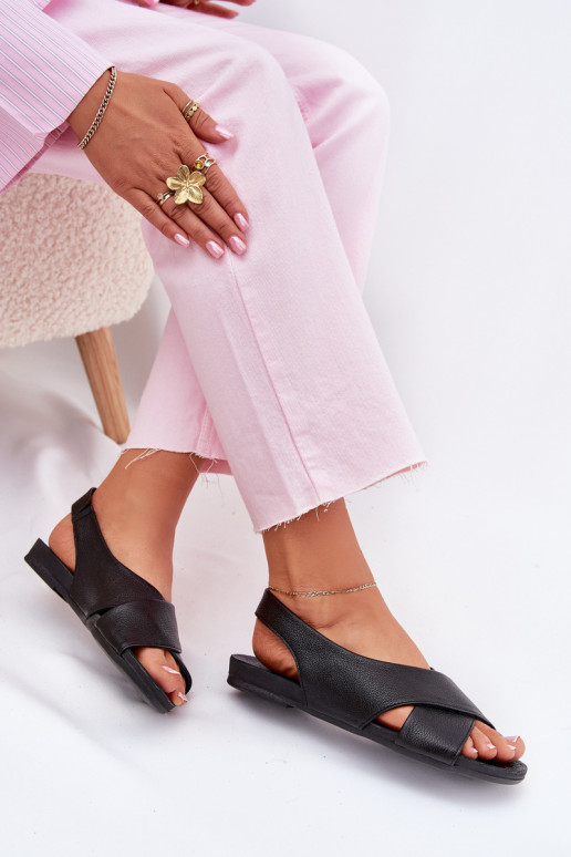 Zazoo 40407 sandále Kožené Dámske čierna Zazoo 40407 sandále Kožené Dámske čierna