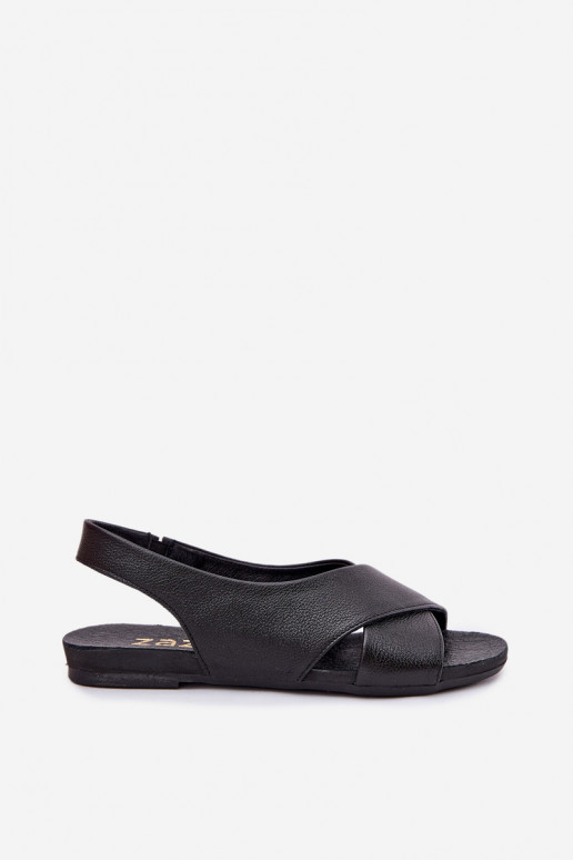 Zazoo 40407 sandále Kožené Dámske čierna Zazoo 40407 sandále Kožené Dámske čierna
