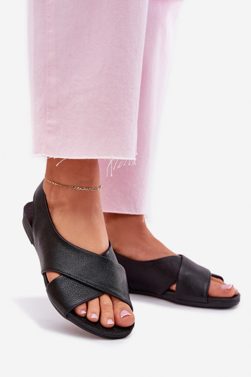 Zazoo 40407 sandále Kožené Dámske čierna Zazoo 40407 sandále Kožené Dámske čierna