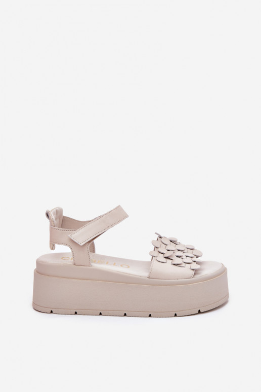 Dámske sandále Dámske s platformou CheBello 4701 béžová