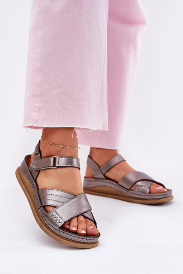 Dámske sandále Dámske s platformou Máciejka L7064-35 sivá