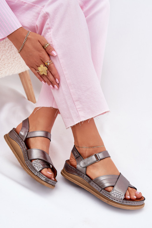 Dámske sandále Dámske s platformou Máciejka L7064-35 sivá Dámske sandále Dámske s platformou Máciejka L7064-35 sivá