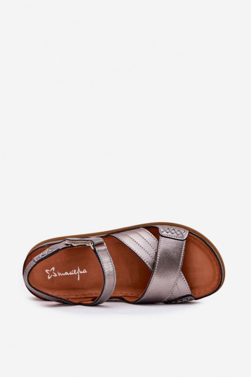 Dámske sandále Dámske s platformou Máciejka L7064-35 sivá Dámske sandále Dámske s platformou Máciejka L7064-35 sivá