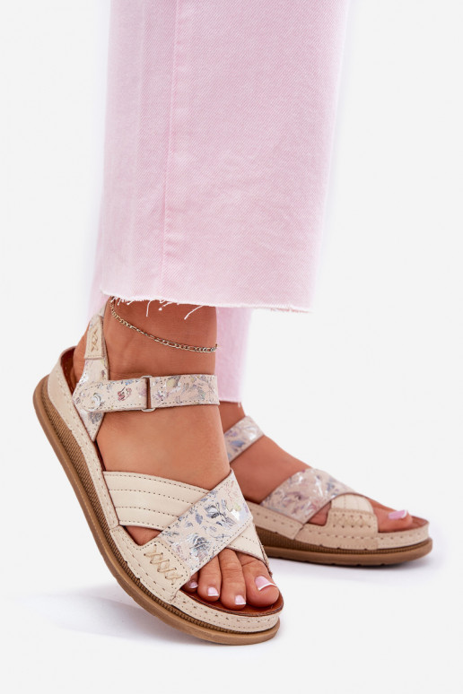 Dámske sandále Dámske s platformou Máciejka L7064-37 slonovina Dámske sandále Dámske s platformou Máciejka L7064-37 slonovina