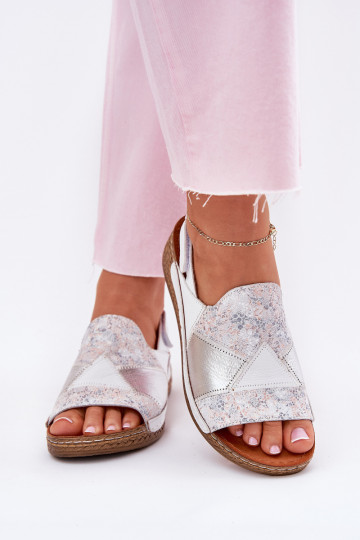 Dámske sandále Dámske Zapnuté INedge S vrkočom Máciejka L7067-11 biela farba 2