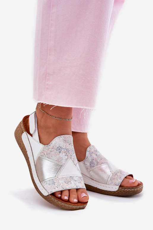 Dámske sandále Dámske Zapnuté INedge S vrkočom Máciejka L7067-11 biela farba Dámske sandále Dámske Zapnuté INedge S vrkočom Máciejka L7067-11 biela farba