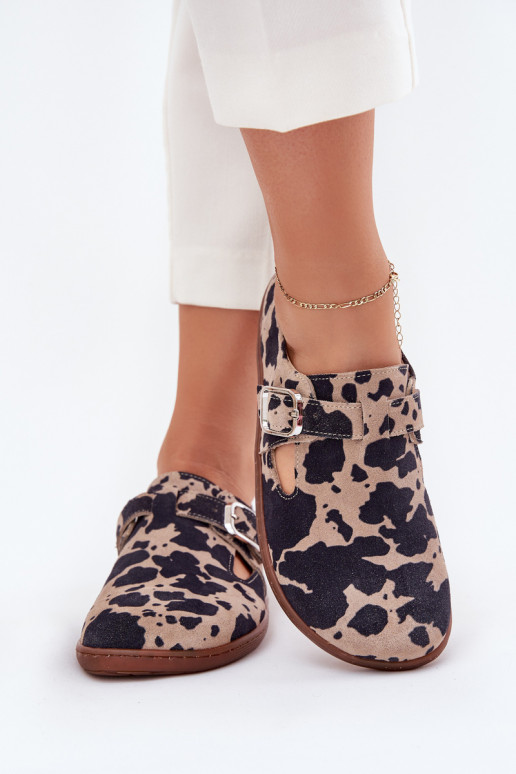 zo semišu topánky Barefoot Dámske s prackami Łaty Zazoo N1261 hnedá-béžová zo semišu topánky Barefoot Dámske s prackami Łaty Zazoo N1261 hnedá-béžová