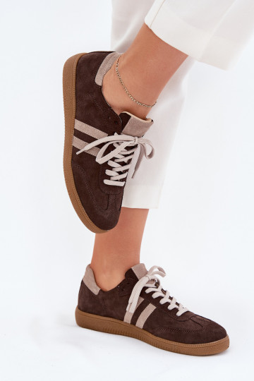 Zazoo N1068 zo semišu Nízka Tenisky model obuvi Dámske CzekoladoIne