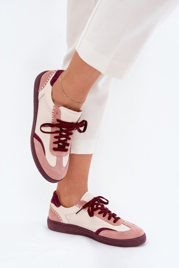 Kožené Tenisky model obuvi Dámske Zazoo N1202 Ružová