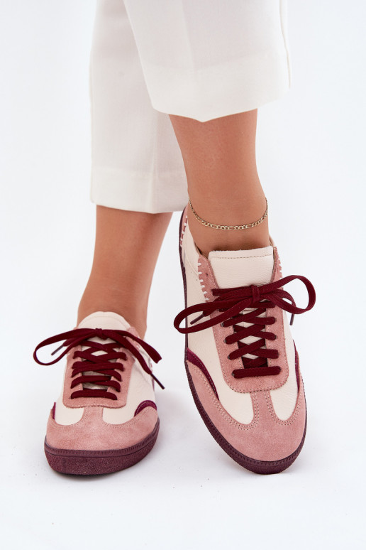 Kožené Tenisky model obuvi Dámske Zazoo N1202 Ružová Kožené Tenisky model obuvi Dámske Zazoo N1202 Ružová