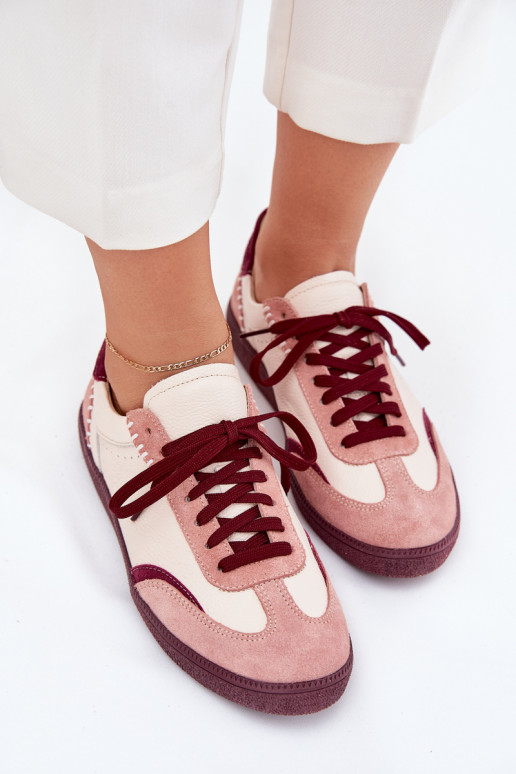 Kožené Tenisky model obuvi Dámske Zazoo N1202 Ružová Kožené Tenisky model obuvi Dámske Zazoo N1202 Ružová