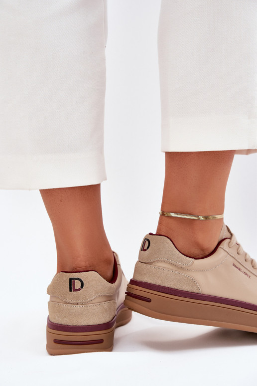 Kožené Dámske Tenisky model obuvi Daniel Lopez Just Dare SS2D4007 béžová