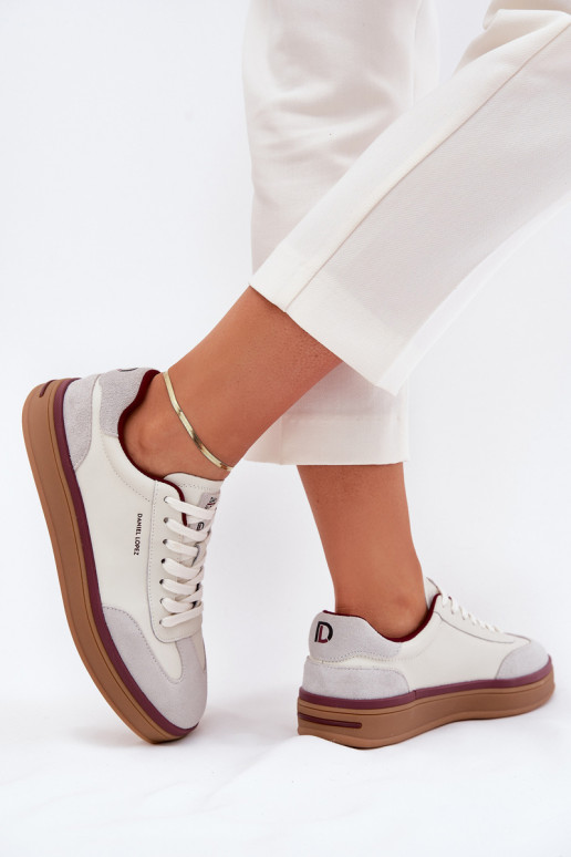 Kožené Dámske Tenisky model obuvi Daniel Lopez Just Dare SS2D4008 biely-sivá Kožené Dámske Tenisky model obuvi Daniel Lopez Just Dare SS2D4008 biely-sivá