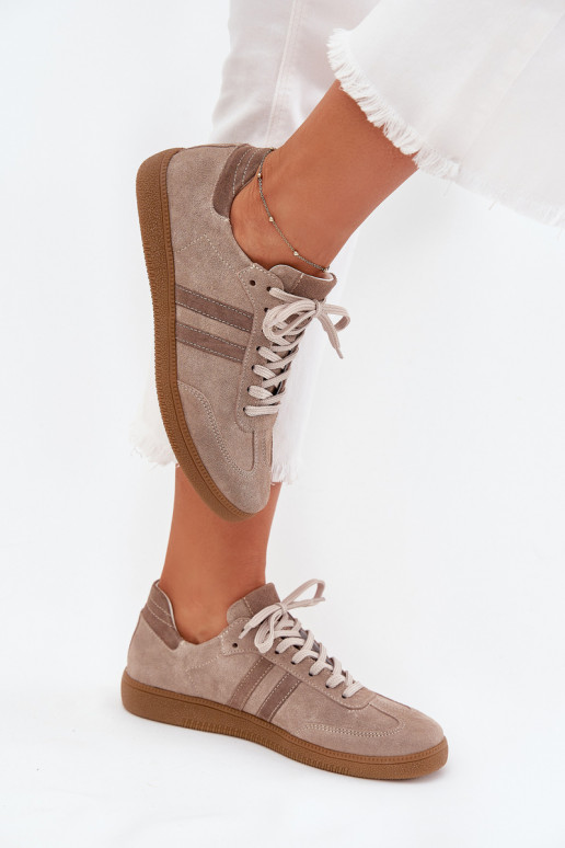 Zazoo N1068 zo semišu Nízka Tenisky model obuvi Dámske béžová