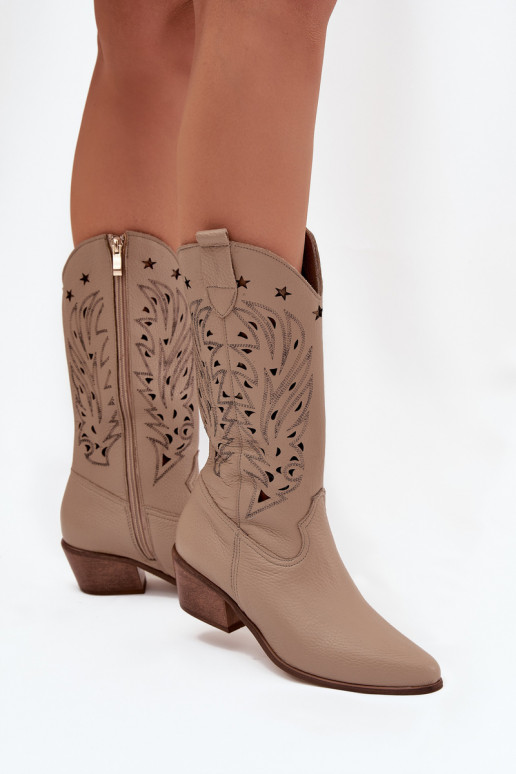 Kožené čižmyAżuroIną CholeInką Zazoo 3714 béžová