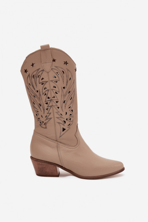 Kožené čižmyAżuroIną CholeInką Zazoo 3714 béžová