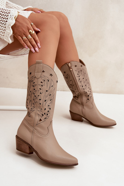 Kožené čižmyAżuroIną CholeInką Zazoo 3714 béžová