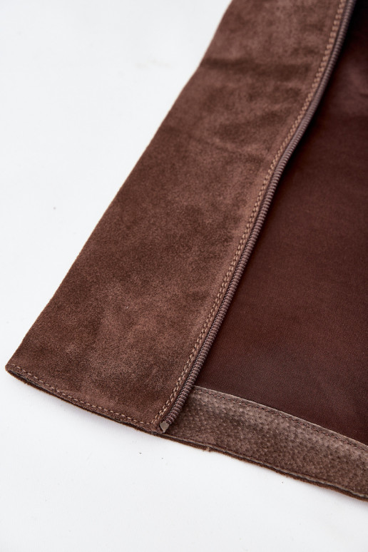 zo semišu čižmy s podpätkami Zamknúť Hnedá farba Lissara