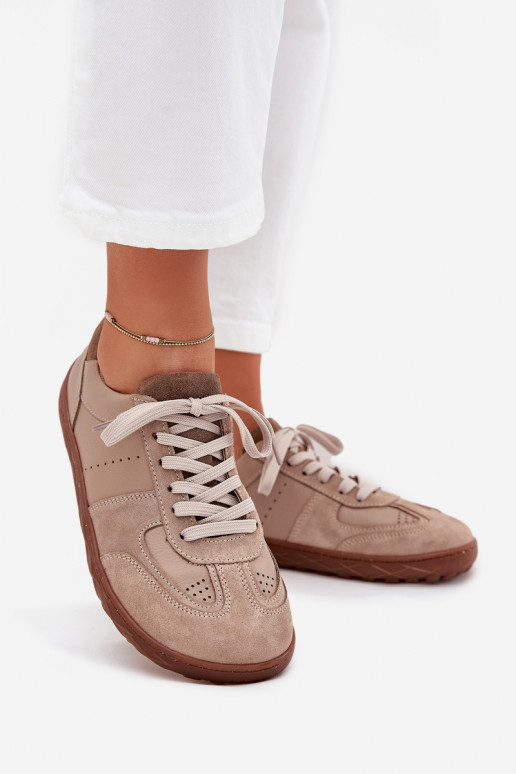 Kožené Dámske Topánky Barefoot Zazoo N1277S2 béžová