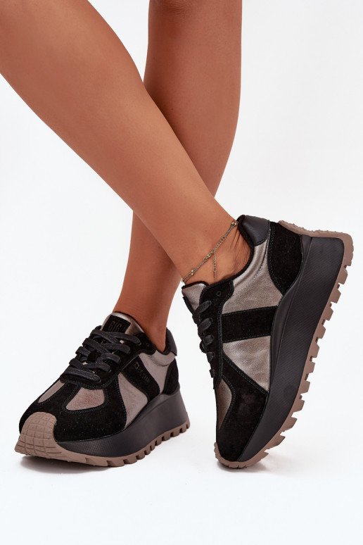 zo semišu Tenisky model obuvi Dámske zahriať sa s platformou Big Star OO274A217 HI-POLY SYSTEM čierna zo semišu Tenisky model obuvi Dámske zahriať sa s platformou Big Star OO274A217 HI-POLY SYSTEM čierna