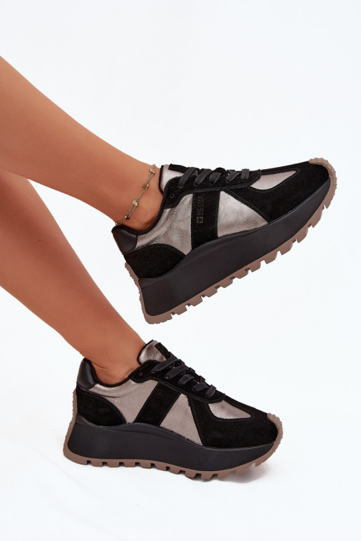 zo semišu Tenisky model obuvi Dámske zahriať sa s platformou Big Star OO274A217 HI-POLY SYSTEM čierna zo semišu Tenisky model obuvi Dámske zahriať sa s platformou Big Star OO274A217 HI-POLY SYSTEM čierna