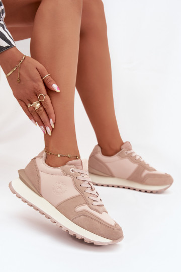 Kožené Tenisky model obuvi Dámske Big Star OO274521 HI-POLY SYSTEM Nude