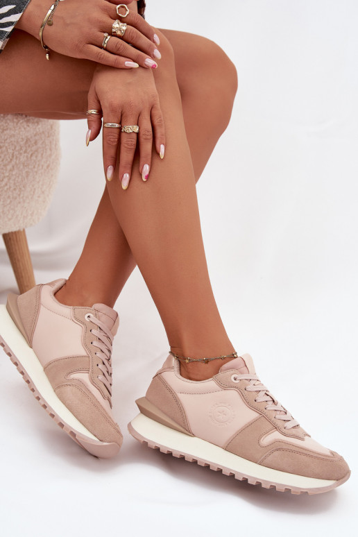 Kožené Tenisky model obuvi Dámske Big Star OO274521 HI-POLY SYSTEM Nude Kožené Tenisky model obuvi Dámske Big Star OO274521 HI-POLY SYSTEM Nude