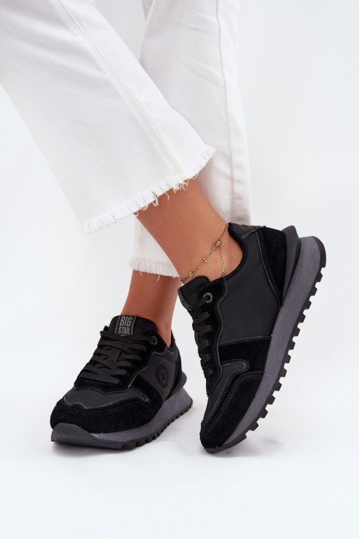 Kožené Tenisky model obuvi Dámske Big Star OO274529 HI-POLY SYSTEM čierna
