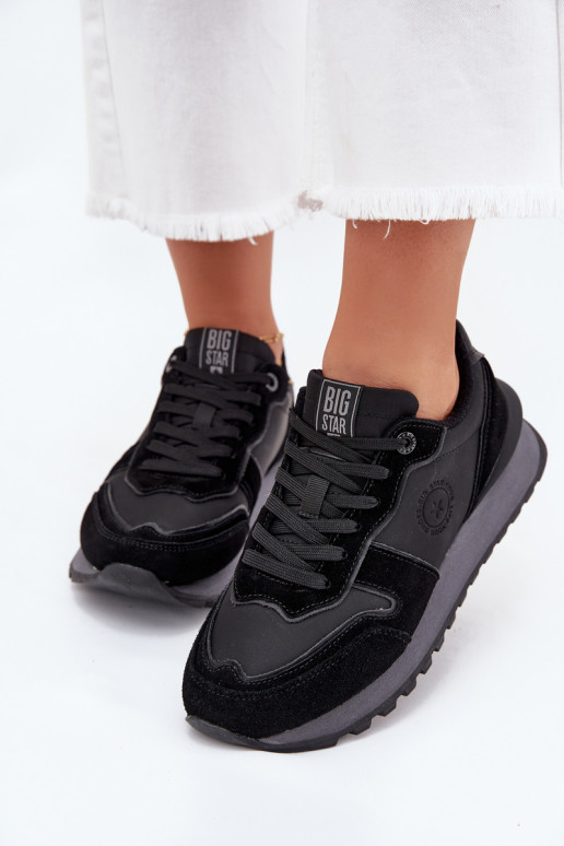 Kožené Tenisky model obuvi Dámske Big Star OO274529 HI-POLY SYSTEM čierna