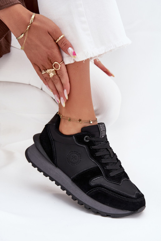 Kožené Tenisky model obuvi Dámske Big Star OO274529 HI-POLY SYSTEM čierna