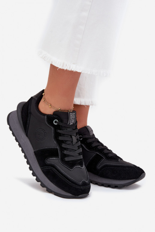 Kožené Tenisky model obuvi Dámske Big Star OO274529 HI-POLY SYSTEM čierna