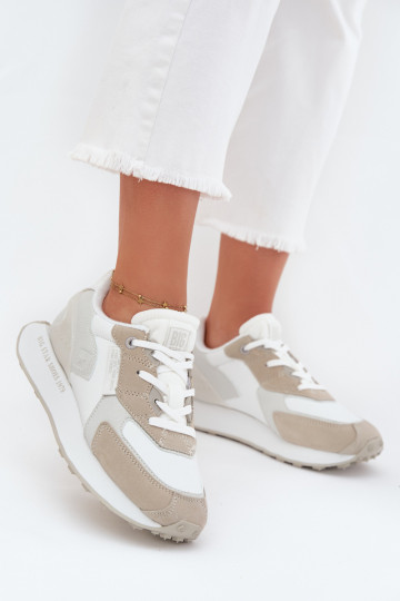 Kožené Tenisky model obuvi Dámske Big Star OO274563 Hi-Poly System biela farba