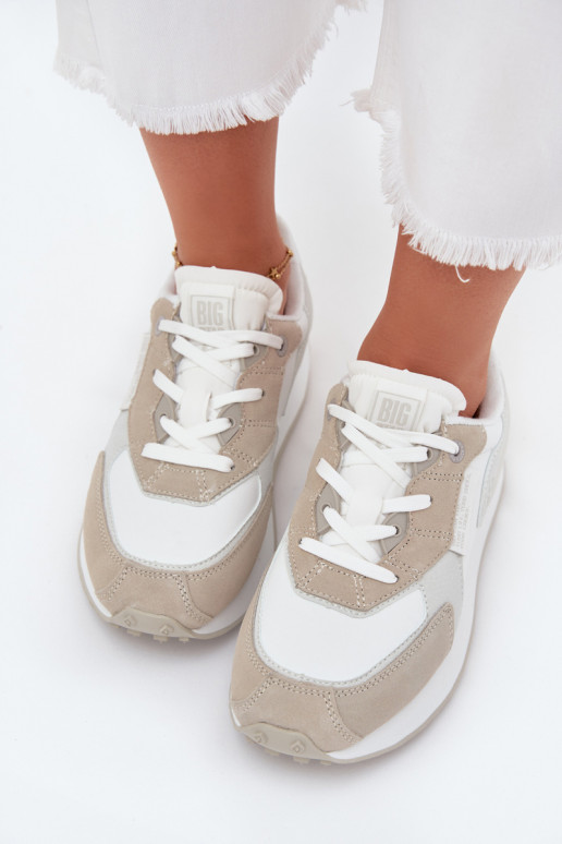 Kožené Tenisky model obuvi Dámske Big Star OO274563 Hi-Poly System biela farba
