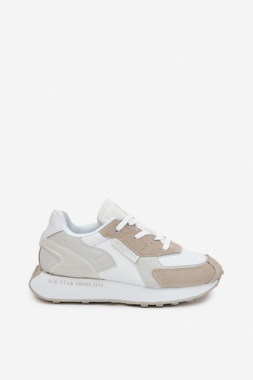 Kožené Tenisky model obuvi Dámske Big Star OO274563 Hi-Poly System biela farba
