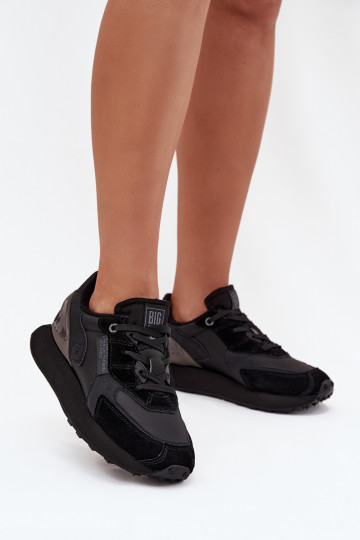 Kožené Tenisky model obuvi Dámske Big Star OO274562 Hi-Poly System čierna