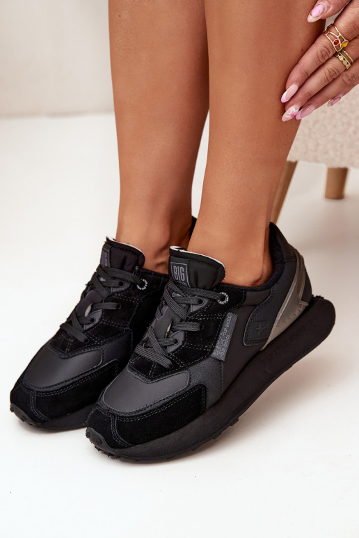 Kožené Tenisky model obuvi Dámske Big Star OO274562 Hi-Poly System čierna