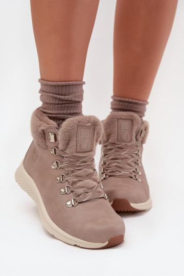 topánky Dámske s kožušinou Big Star MM274487 sivá 2