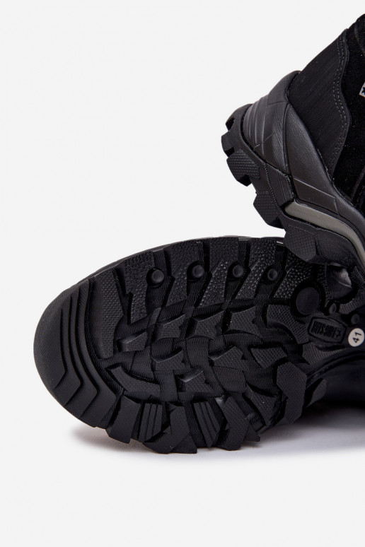 Kožené turistické topánky pánske Big Star OO17433 HI-POLY SYSTEM čierna