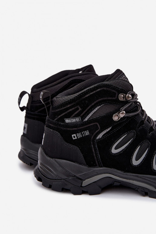 Kožené turistické topánky pánske Big Star OO17433 HI-POLY SYSTEM čierna