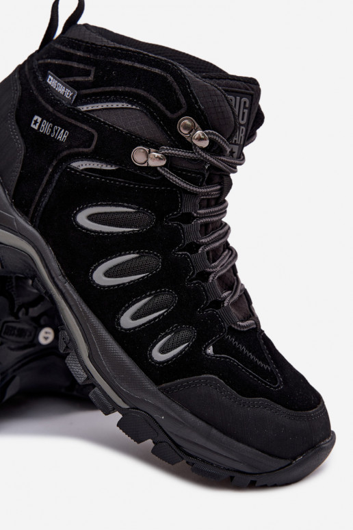Kožené turistické topánky pánske Big Star OO17433 HI-POLY SYSTEM čierna