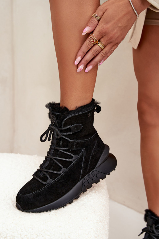 zo semišu Snehule Dámske s kožušinou Big Star SS274319 čierna zo semišu Snehule Dámske s kožušinou Big Star SS274319 čierna