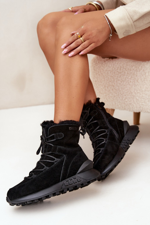 zo semišu Snehule Dámske s kožušinou Big Star SS274319 čierna zo semišu Snehule Dámske s kožušinou Big Star SS274319 čierna