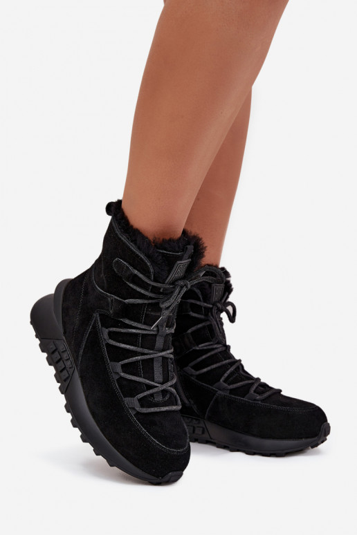 zo semišu Snehule Dámske s kožušinou Big Star SS274319 čierna zo semišu Snehule Dámske s kožušinou Big Star SS274319 čierna